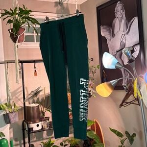 PINK‎ Victoria's Secret Joggers Women's Small Emerald Green Sweatpants
